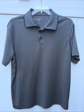 Haggar Men's Charcoal Mini-Check Polo